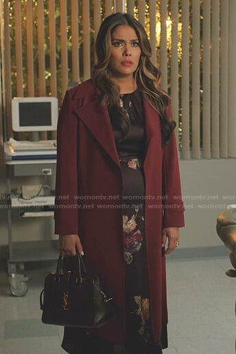 Cristal's burgundy coat on Dynasty