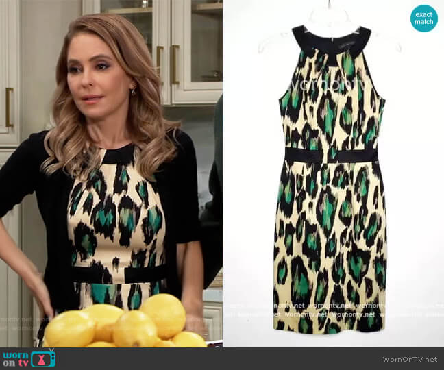 Leopard Print Sheath Dress by David Meister worn by Olivia Falconeri (Lisa Lo Cicero) on General Hospital