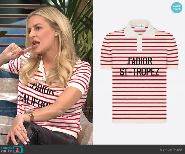 Dioriviera J Adior Saint Tropez Polo Shirt by Dior worn by Morgan Stewart on E! News