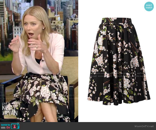 Floral Skirt by Dolce & Gabbana worn by Kelly Ripa on Live with Kelly and Mark