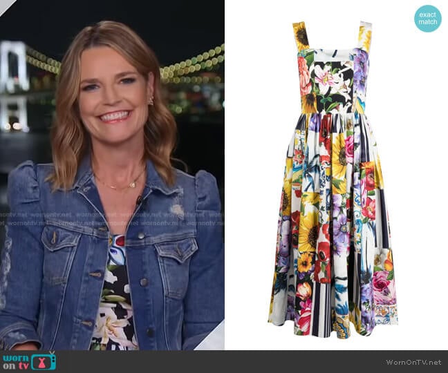 Floral Patchwork Print Dress by Dolce & Gabbana worn by Savannah Guthrie on Today