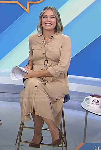 Dylan's beige maternity shirtdress on Today