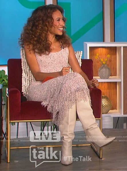 Elaine’s marled fringe dress on The Talk