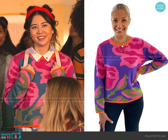 WornOnTV: Eleanor’s floral sweater on Never Have I Ever | Ramona Young ...