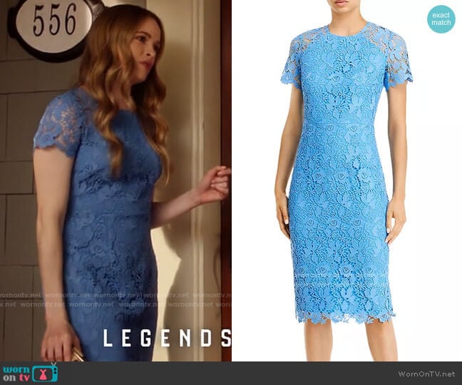 Eliza J Illusion Sleeve Lace Sheath Dress worn by Caitlin Snow (Danielle Panabaker) on The Flash