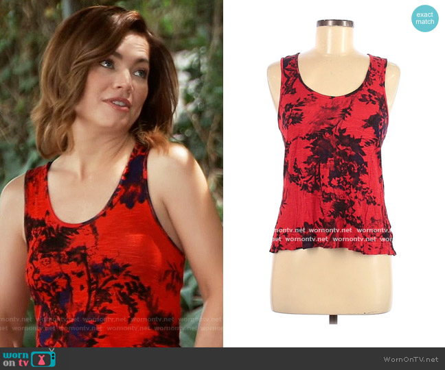 Floral Top by Silence & Noise worn by Elizabeth Webber (Rebecca Herbst) on General Hospital