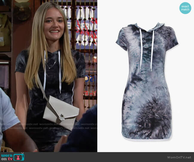 Forever 21 Tie Dye Hoodie Dress worn by Faith Newman (Reylynn Caster) on The Young and the Restless