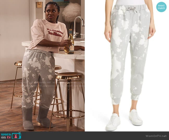 Frame Blotch Print Sweatpants worn by Harper (Laci Mosley) on iCarly