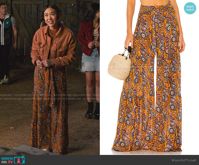 Aloha Wide Leg Pant by Free People worn by Eleanor Wong (Ramona Young) on Never Have I Ever