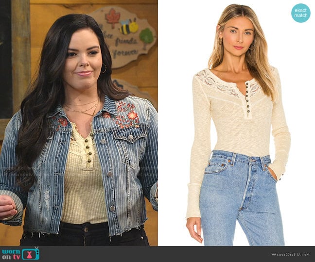 Come On Over Henley Top by Free People worn by Lou Hockhauser (Miranda May) on Bunkd