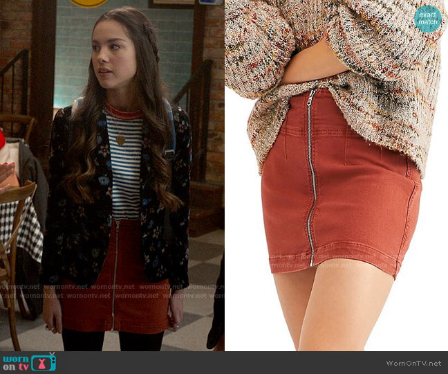 Free People Virgo Zip Front Skirt worn by Nini (Olivia Rodrigo) on High School Musical The Musical The Series