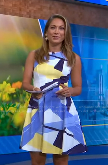 Ginger's brushstroke print dress on Good Morning America