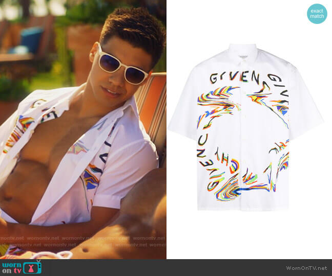 Distorted Logo Short Sleeve Shirt by Givenchy worn by Vivek Shah (Jordan Buhat) on Grown-ish
