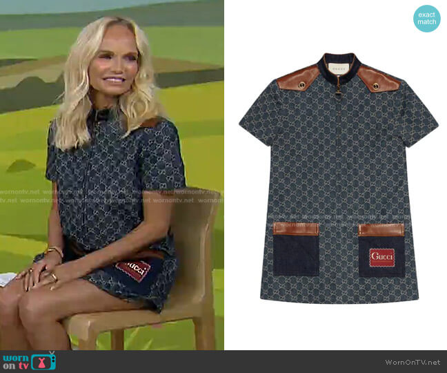 WornOnTV Kristin Chenoweth’s print denim mini dress on