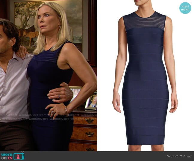 Herve Leger Bandage Bodycon Sheath Dress worn by Brooke Logan (Katherine Kelly Lang) on The Bold and the Beautiful