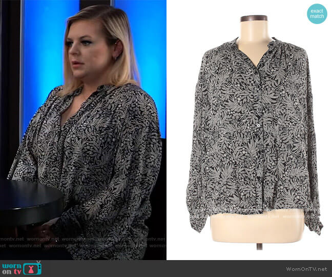 Floral Print Blouse by H&M worn by Maxie Jones (Kirsten Storms) on General Hospital