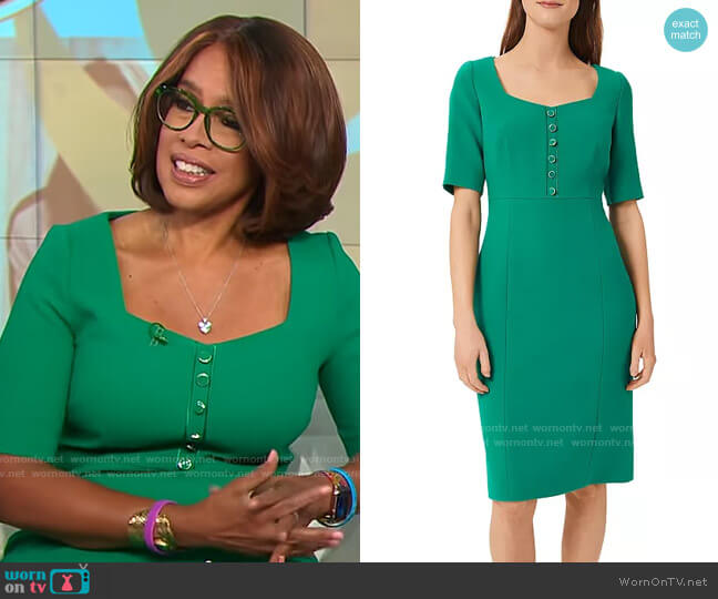 WornOnTV: Gayle King’s green dress with buttons on CBS This Morning ...