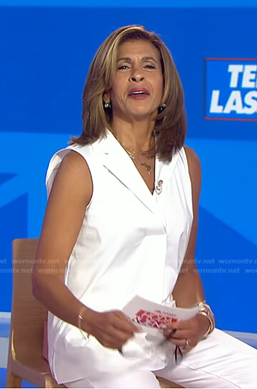 Hoda’s white sleeveless shirt on Today