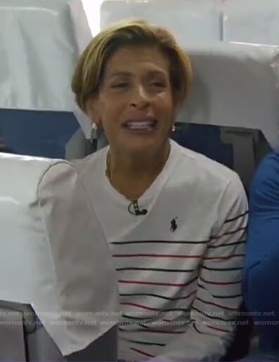 Hoda’s white striped top on Today