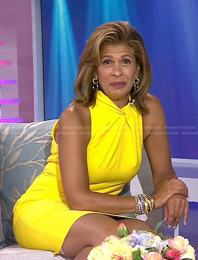 Hoda’s yellow sleeveless dress on Today