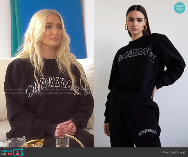 Hommebody Print Crewneck Sweatshirt by Hommebody worn by Erika Jayne on The Real Housewives of Beverly Hills