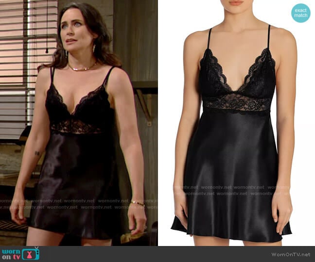 In Bloom by Jonquil Satin Charmeuse Chemise worn by Quinn Fuller (Rena Sofer) on The Bold and the Beautiful