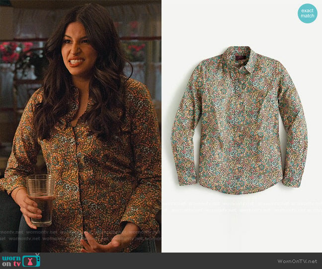 Perfect shirt in Liberty® Little Marquess print by J. Crew worn by Kamala (Richa Moorjani) on Never Have I Ever