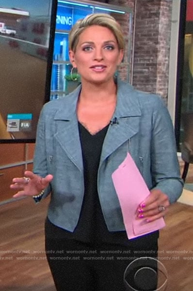 Jamie Yuccas’s moto jacket on CBS This Morning