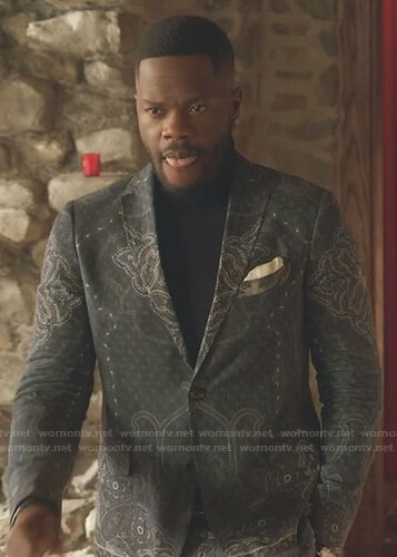 Jeff's paisley print blazer on Dynasty