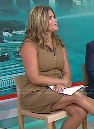 Jenna’s brown belted sleeveless dress on Today