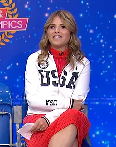 Jenna’s white USA track jacket on Today