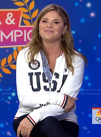 Jenna’s white USA track jacket on Today