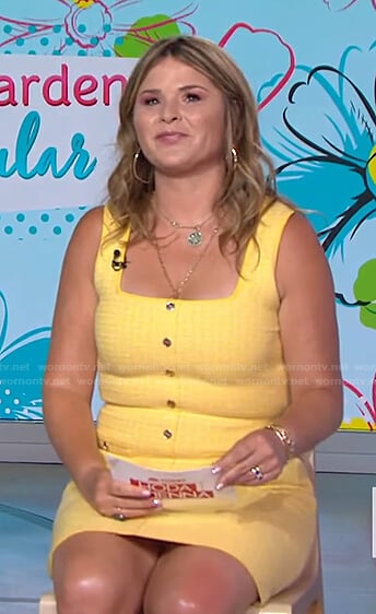 Jenna’s yellow sleeveless tweed mini dress on Today