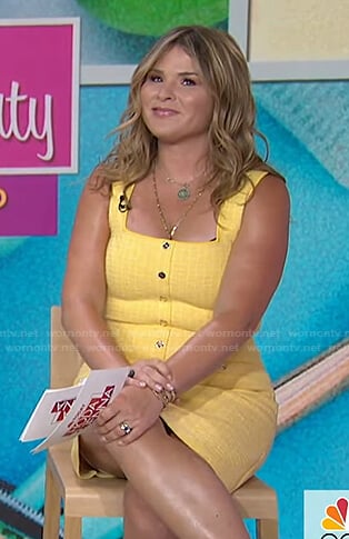 Jenna's yellow sleeveless tweed mini dress on Today