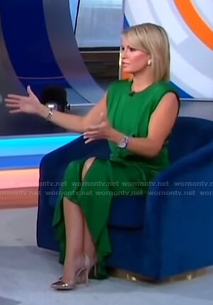 Jennifer’s green asymmetric dress on Good Morning America