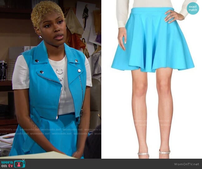 Jeremy Scott Flared Skirt worn by Paris Buckingham (Diamond White) on The Bold and the Beautiful