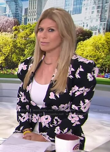 Jill’s black floral blazer and white pants on Today