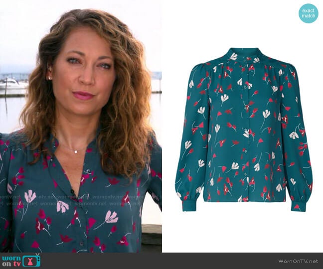 Myella Top by Joie worn by Ginger Zee on Good Morning America