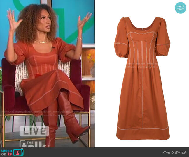 Lena Dress by Jonathan Simkhai worn by Elaine Welteroth on The Talk