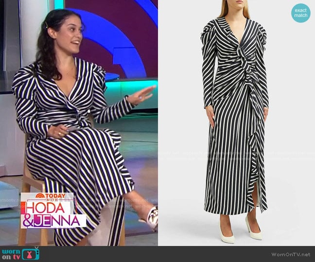 Ruffled Striped Midi Dress by Jonathan Simkhai worn by Donna Farizan on Today