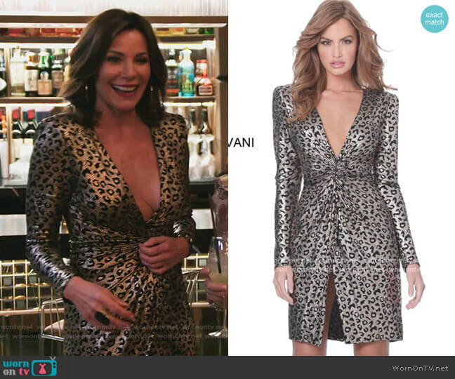 Metallic Animal Print Dress by Jovani worn by Luann de Lesseps on The Real Housewives of New York City