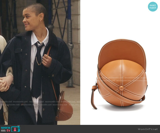 Cap Leather Cross-Body Bag by JW Anderson worn by Julien Calloway (Jordan Alexander) on Gossip Girl