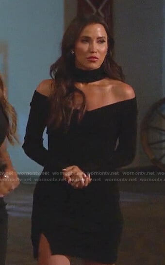 Kaitlyn Bristowe’s black off-shoulder dress on The Bachelorette