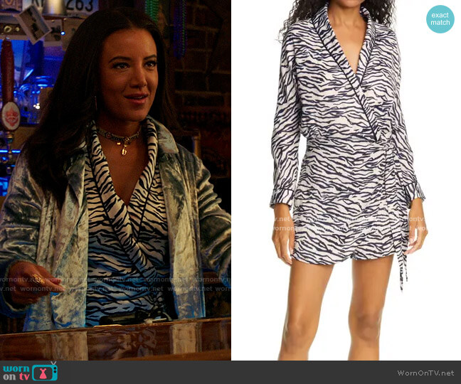 Wornontv Maria S Zebra Print Romper And Velvet Jacket On Roswell New Mexico Heather Hemmens Clothes And Wardrobe From Tv