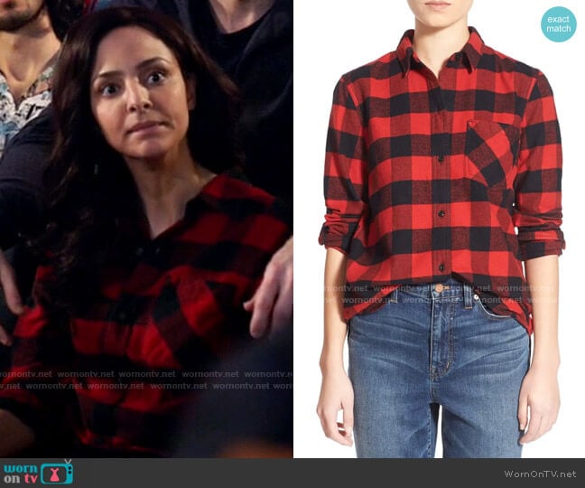 Madewell Ex Boyfriend Buffalo Check Shirt worn by Zari Tomaz (Tala Ashe) on Legends of Tomorrow