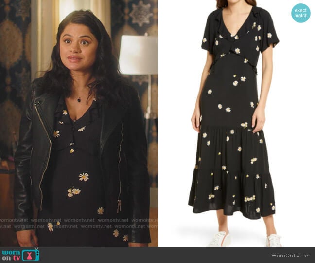 Madewell Lazy Daisies Ruffle Tiered Maxi Dress worn by Mel Vera (Melonie Diaz) on Charmed