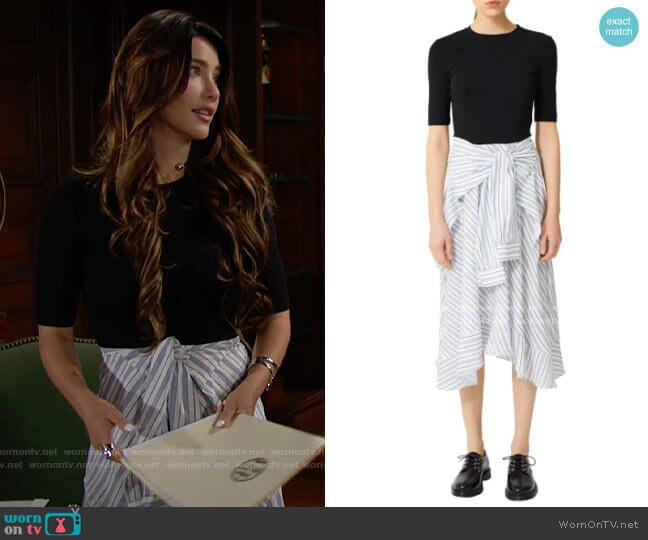 Maje Rapristi Dress worn by Steffy Forrester (Jacqueline MacInnes Wood) on The Bold and the Beautiful