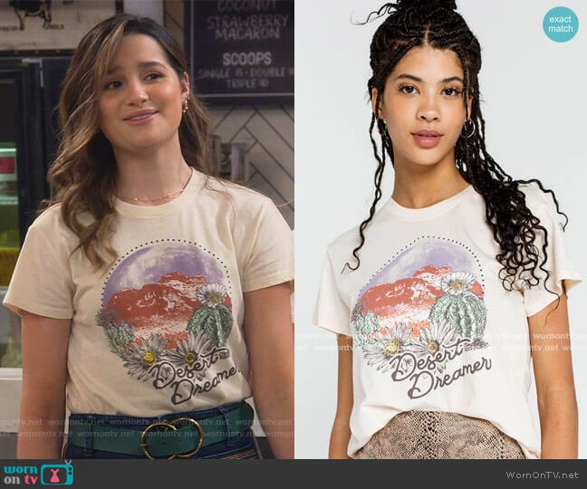 Desert Dreamer Womens Baby Tee by West of Melrose worn by Lex (Jules LeBlanc) on Side Hustle