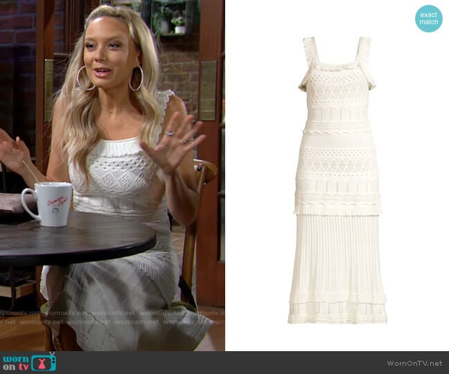 Milly Pointelle Midi Dress worn by Abby Newman (Melissa Ordway) on The Young and the Restless