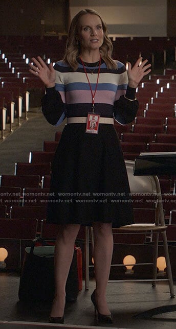 Miss Jenn's striped sweater dress on High School Musical The Musical The Series